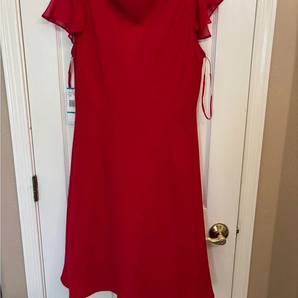 Jones Wear NWT Lined Red Silk Midi Dress Women’s Size 16 Workwear - Picture 2 of 7